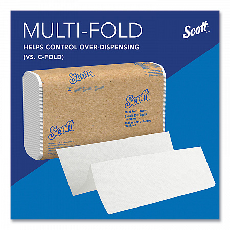 Essential Multi-Fold Towels, Plus Tier, Absorbency Pockets, 1-Ply, 9.2 x 9.4, White, 250/Packs, 16 Packs/Carton (01804)