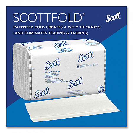 Pro Scottfold Towels, 1-Ply, 7.8 x 12.4, White, 175 Towels/Pack, 25 Packs/Carton (01960)