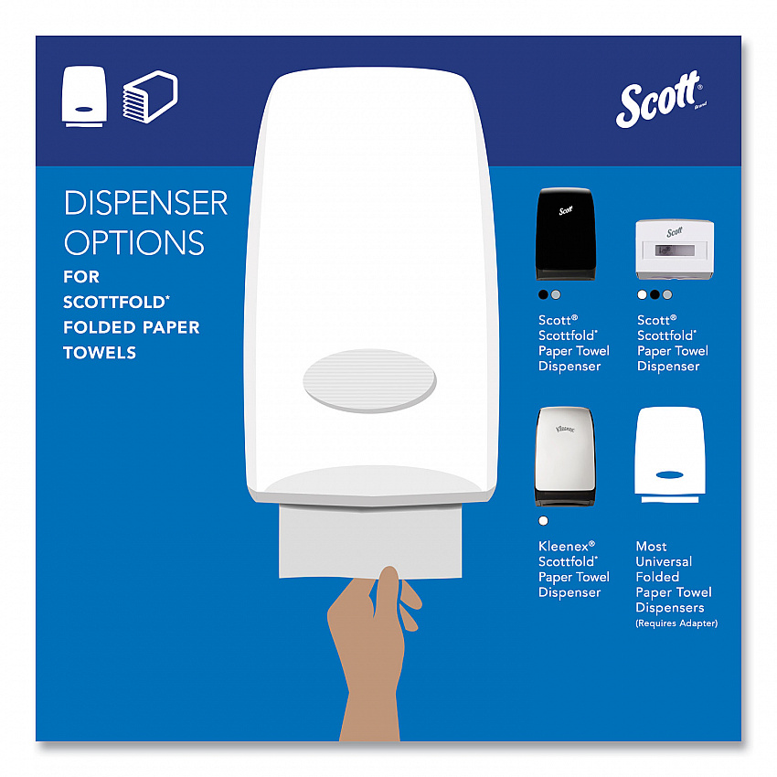Pro Scottfold Towels, 1-Ply, 7.8 x 12.4, White, 175 Towels/Pack, 25 Packs/Carton (01960)