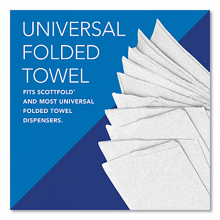 Pro Scottfold Towels, 1-Ply, 9.4 x 12.4, White, 175 Towels/Pack, 25 Packs/Carton (01980)