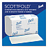 Pro Scottfold Towels, 1-Ply, 9.4 x 12.4, White, 175 Towels/Pack, 25 Packs/Carton (01980)