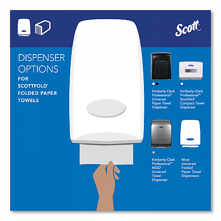Pro Scottfold Towels, 1-Ply, 9.4 x 12.4, White, 175 Towels/Pack, 25 Packs/Carton (01980)