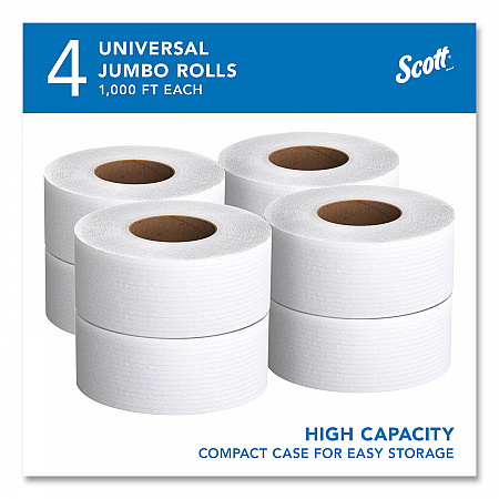 Essential JRT Jumbo Roll Bathroom Tissue, Septic Safe, 2-Ply, 3.55