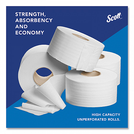 Essential JRT Jumbo Roll Bathroom Tissue, Septic Safe, 2-Ply, 3.55
