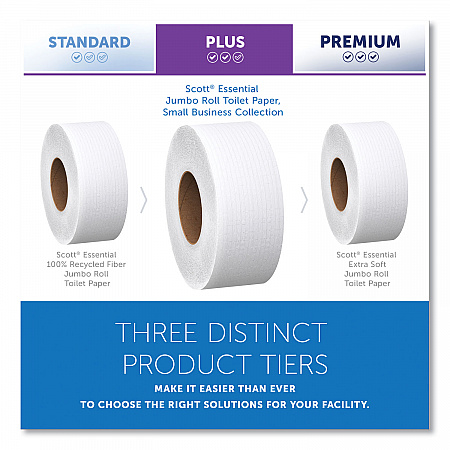 Essential JRT Jumbo Roll Bathroom Tissue, Septic Safe, 2-Ply, 3.55