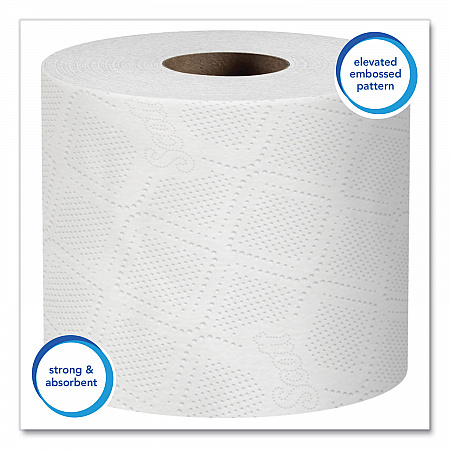 Essential Standard Roll Bathroom Tissue for Business, Septic Safe, 1-Ply, White, 1,210 Sheets/Roll, 80 Rolls/Carton (05102CT)
