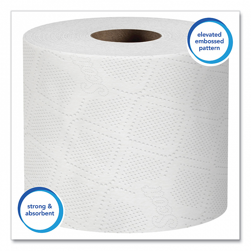 Essential Standard Roll Bathroom Tissue for Business, Septic Safe, 1-Ply, White, 1,210 Sheets/Roll, 80 Rolls/Carton (05102CT)