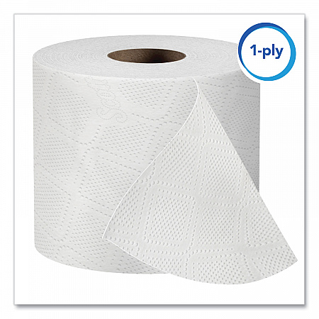Essential Standard Roll Bathroom Tissue for Business, Septic Safe, 1-Ply, White, 1,210 Sheets/Roll, 80 Rolls/Carton (05102CT)