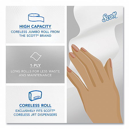 Essential Coreless JRT, Septic Safe, 1-Ply, 3.75