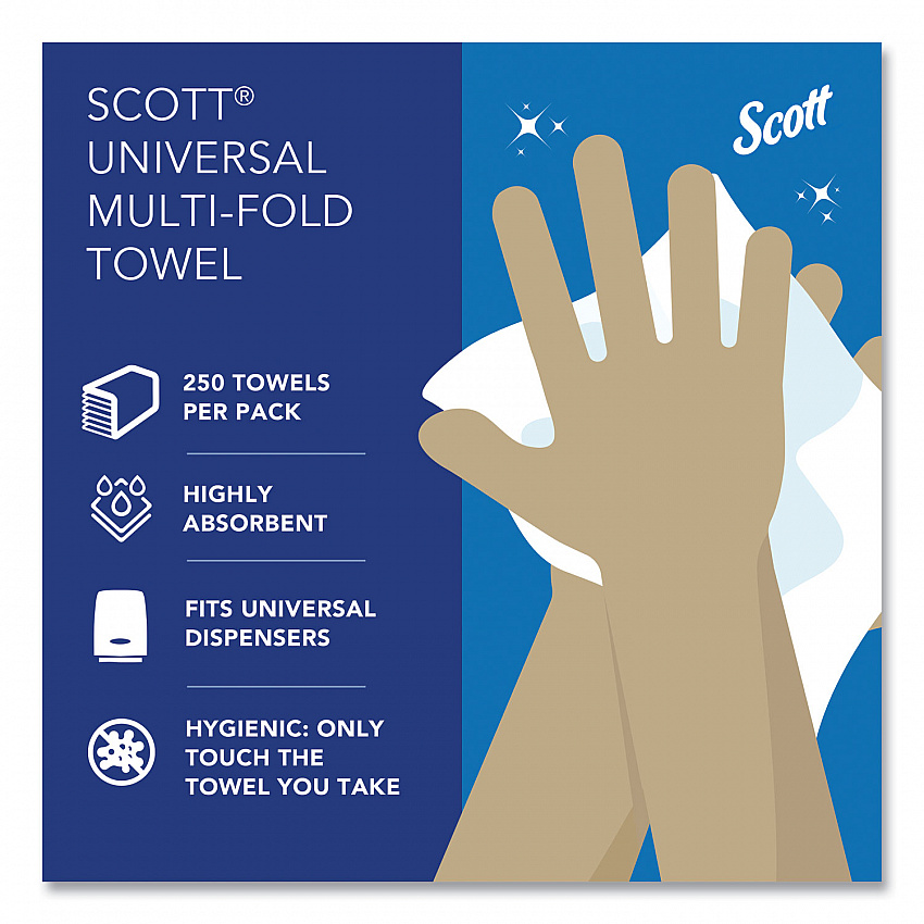 Essential Multi-Fold Towels, 1-Ply, 8 x 9.4, White, 250/Pack, 16 Packs/Carton (37490)