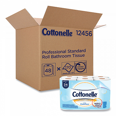 Clean Care Bathroom Tissue, Septic Safe, 1-Ply, White, 170 Sheets/Roll, 48 Rolls/Carton (12456)