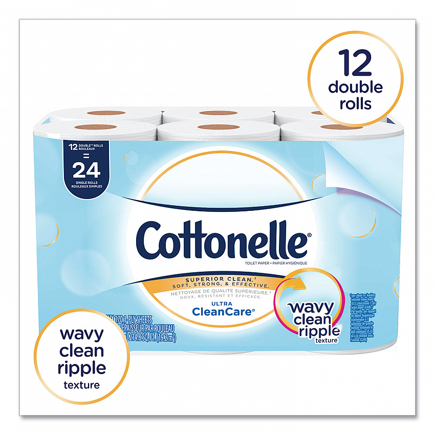 Clean Care Bathroom Tissue, Septic Safe, 1-Ply, White, 170 Sheets/Roll, 48 Rolls/Carton (12456)