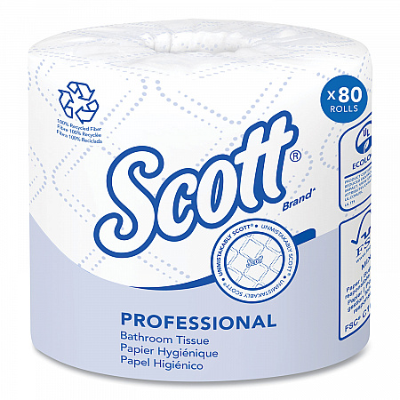 Essential 100% Recycled Fiber SRB Bathroom Tissue, Septic Safe, 2-Ply, White, 473 Sheets/Roll, 80 Rolls/Carton (13217)