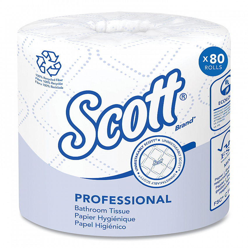 Essential 100% Recycled Fiber SRB Bathroom Tissue, Septic Safe, 2-Ply, White, 473 Sheets/Roll, 80 Rolls/Carton (13217)