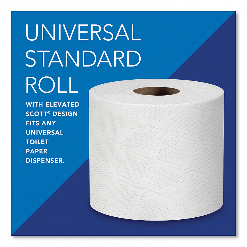 Essential Standard Roll Bathroom Tissue for Business, Septic Safe, 2-Ply, White, 550 Sheets/Roll, 80 Rolls/Carton (04460)