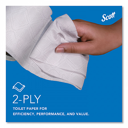 Essential Standard Roll Bathroom Tissue for Business, Septic Safe, 2-Ply, White, 550 Sheets/Roll, 80 Rolls/Carton (04460)