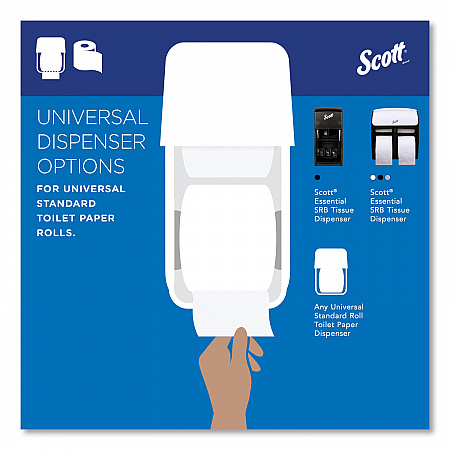 Essential Standard Roll Bathroom Tissue for Business, Septic Safe, 2-Ply, White, 550 Sheets/Roll, 80 Rolls/Carton (04460)