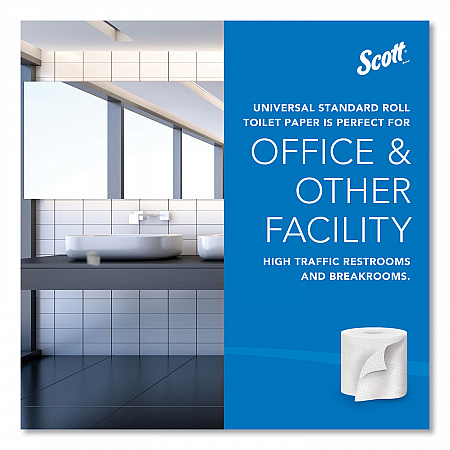 Essential Standard Roll Bathroom Tissue for Business, Septic Safe, 2-Ply, White, 550 Sheets/Roll, 80 Rolls/Carton (04460)