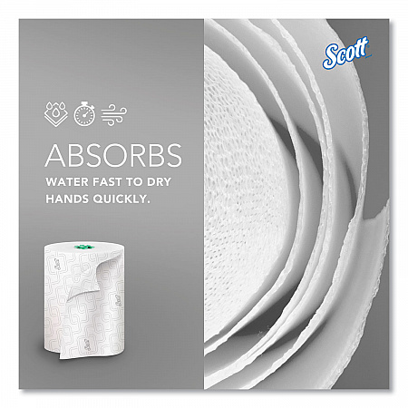 Pro Hard Roll Paper Towels with Elevated Scott Design for Scott Pro Dispenser, Green Core Only, 1-Ply, 1,150 ft, 6 Rolls/CT (25700)
