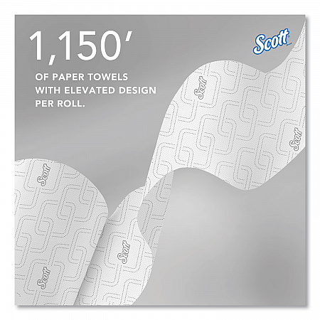Pro Hard Roll Paper Towels with Elevated Scott Design for Scott Pro Dispenser, Gray Core Only, 1-Ply, 1,150 ft, 6 Rolls/CT (25703)
