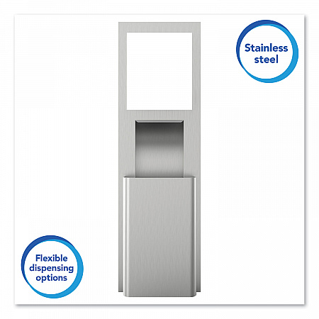 MOD Stainless Steel Recessed Wall Unit with Trash Receptacle, 11 x 4.5 x 54.5 (35370)
