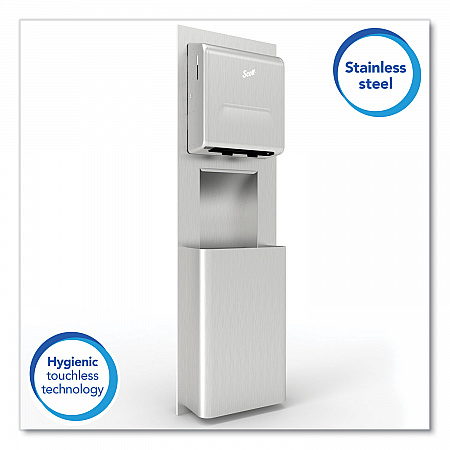 MOD Stainless Steel Recessed Wall Unit with Trash Receptacle, 11 x 4.5 x 54.5 (35370)