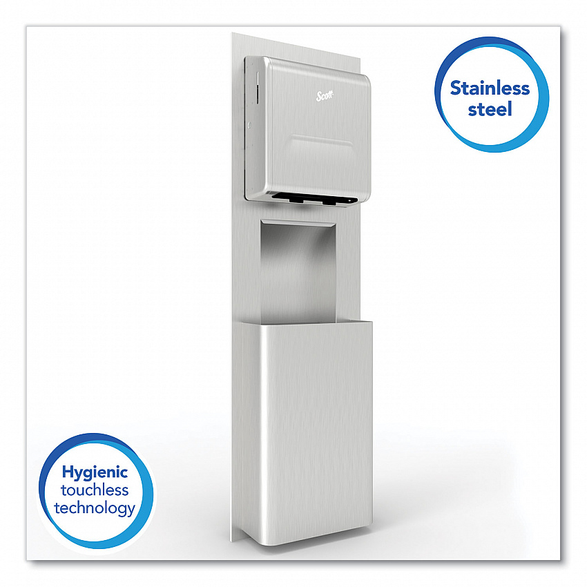 MOD Stainless Steel Recessed Wall Unit with Trash Receptacle, 11 x 4.5 x 54.5 (35370)