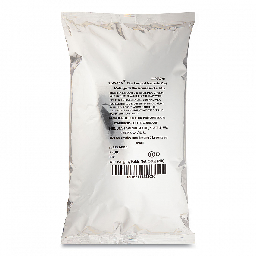 Teavana Chai Tea Latte Mix, 2 lb Bag, 6/Carton (12421380CT)