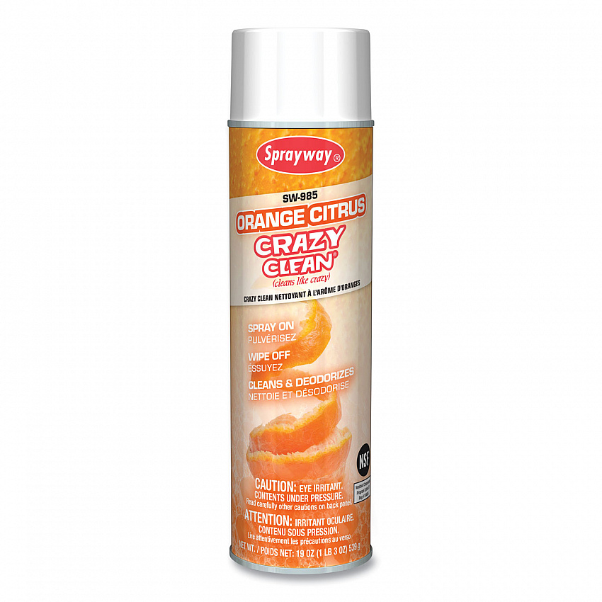 Orange Citrus Crazy Clean, Orange Scent, 19 oz Aerosol Spray, Dozen (985)