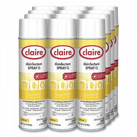Spray Q Disinfectant, Lemon Scent, 17 oz Aerosol Spray, Dozen (1002)