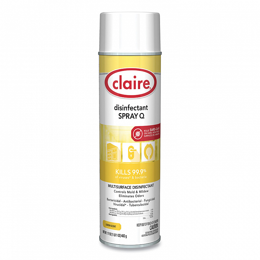 Spray Q Disinfectant, Lemon Scent, 17 oz Aerosol Spray, Dozen (1002)