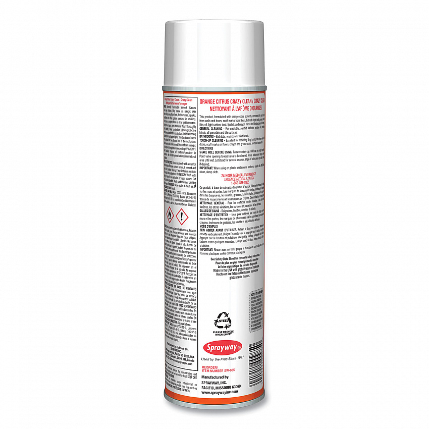 Orange Citrus Crazy Clean, Orange Scent, 19 oz Aerosol Spray, Dozen (985)