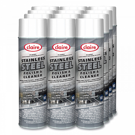 Stainless Steel Polish and Cleaner, 15 oz Aerosol Spray, Dozen (841)