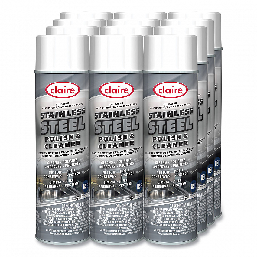 Stainless Steel Polish and Cleaner, 15 oz Aerosol Spray, Dozen (841)
