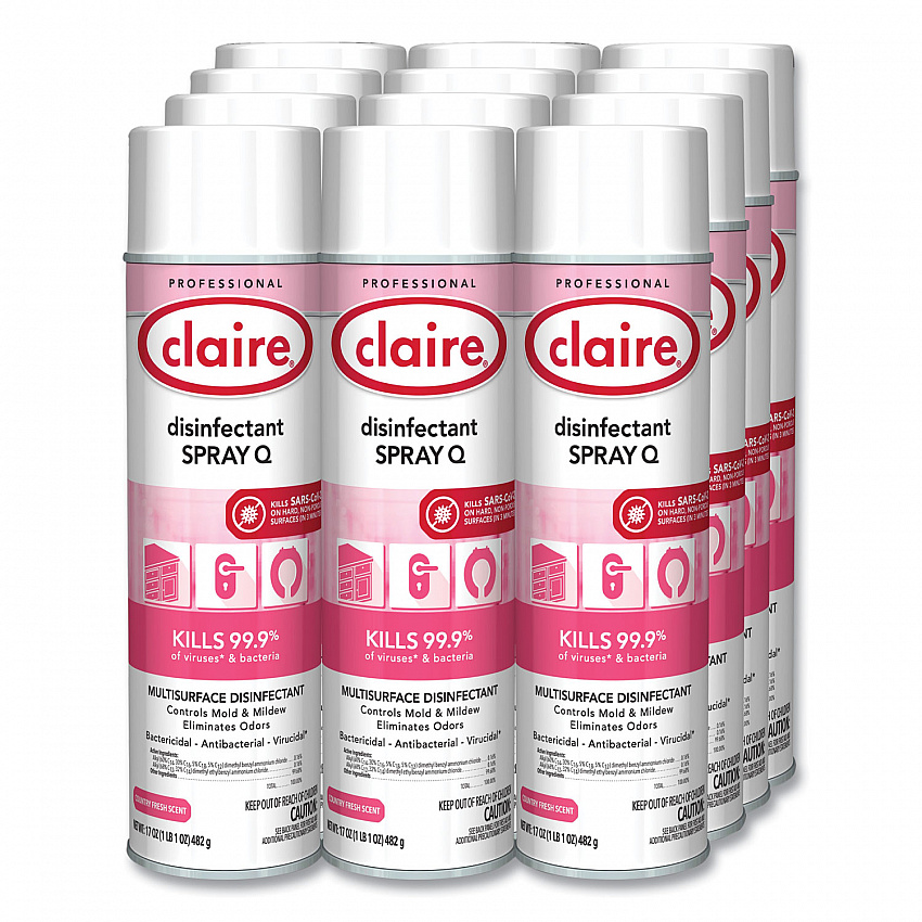 Spray Q Disinfectant, Country Fresh Scent, 17 oz Aerosol Spray, Dozen (1001)