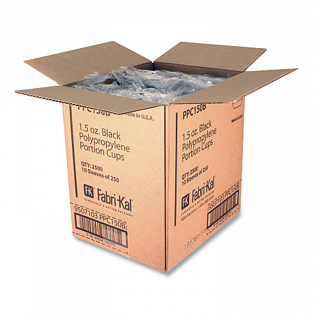 Portion Cups, 1.5 oz, Plastic, Black, 250/Sleeve, 10 Sleeves/Carton (PPC150B)