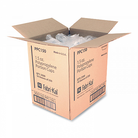 Portion Cups, 1.5 oz, Plastic, Clear, 250/Sleeve, 10 Sleeves/Carton (PPC150)