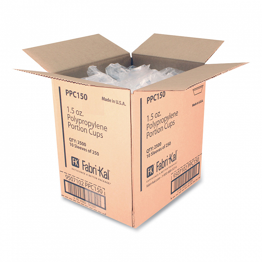 Portion Cups, 1.5 oz, Plastic, Clear, 250/Sleeve, 10 Sleeves/Carton (PPC150)