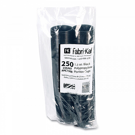 Portion Cups, 1.5 oz, Plastic, Black, 250/Sleeve, 10 Sleeves/Carton (PPC150B)