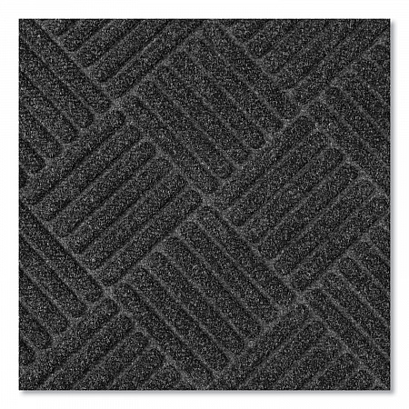 Ecomat Crosshatch Entry Mat, Rectangular, Charcoal Gray Crush-Resistant Ribbed Surface, 36