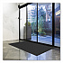 Ecomat Crosshatch Entry Mat, Rectangular, Charcoal Gray Crush-Resistant Ribbed Surface, 48