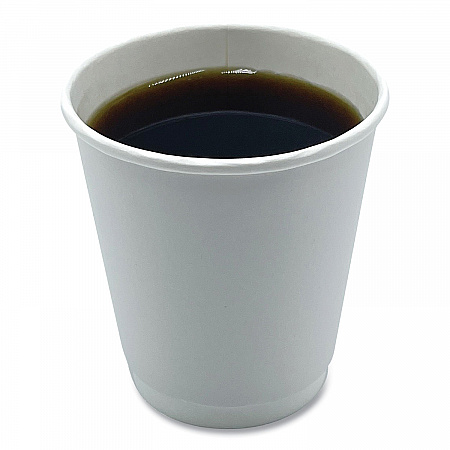 Paper Hot Cups, Double-Walled, 10 oz, White, 500/Carton (DW10HCUP)