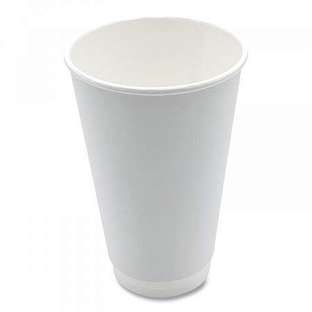 Paper Hot Cups, Double-Walled, 16 oz, White, 25/Pack (DW16HCUPPK)