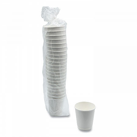 Paper Hot Cups, Double-Walled, 10 oz, White, 500/Carton (DW10HCUP)