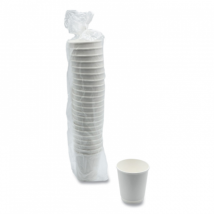 Paper Hot Cups, Double-Walled, 10 oz, White, 500/Carton (DW10HCUP)
