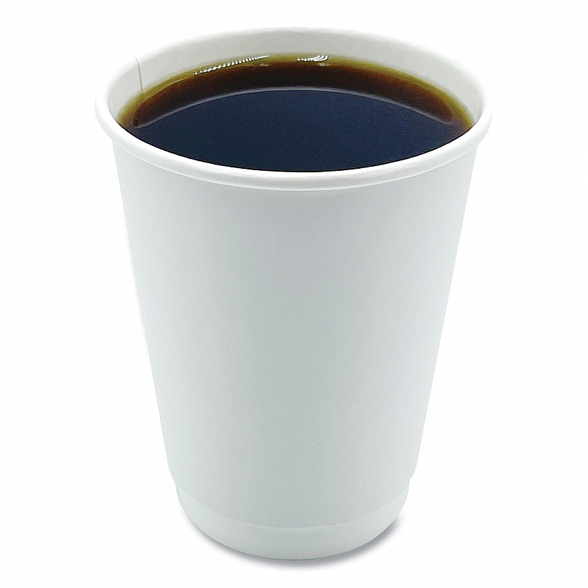 Paper Hot Cups, Double-Walled, 12 oz, White, 25/Pack (DW12HCUPPK)