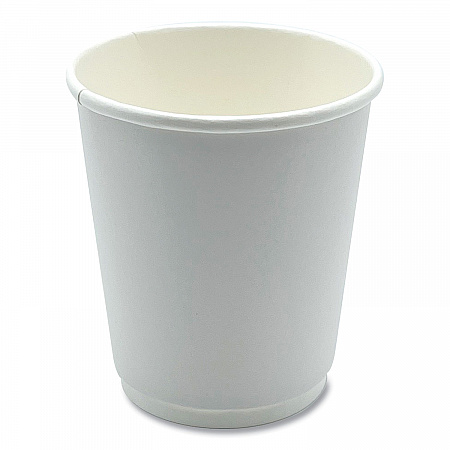 Paper Hot Cups, Double-Walled, 8 oz, White, 500/Carton (DW8HCUP)