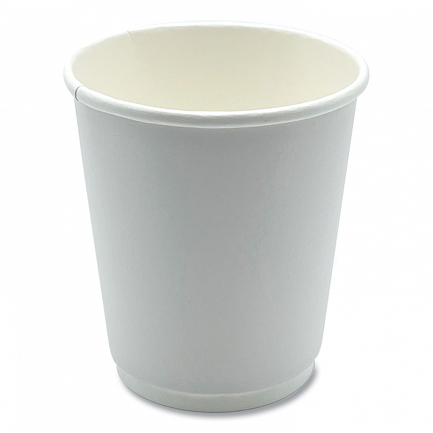 Paper Hot Cups, Double-Walled, 8 oz, White, 500/Carton (DW8HCUP)