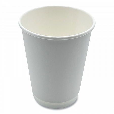 Paper Hot Cups, Double-Walled, 12 oz, White, 500/Carton (DW12HCUP)