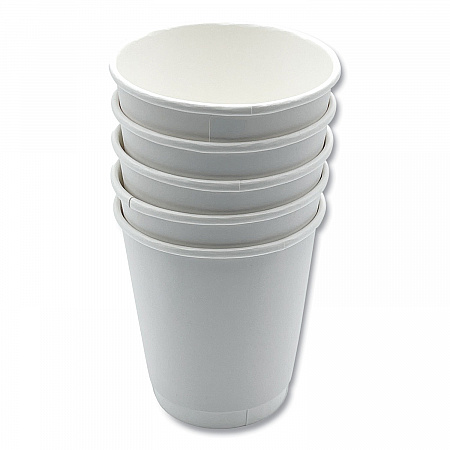 Paper Hot Cups, Double-Walled, 10 oz, White, 500/Carton (DW10HCUP)